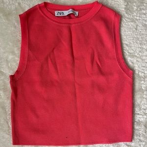 Knit blend muscle style crop